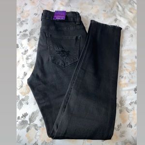 Bamboo black high waisted ripped  jeans ✨